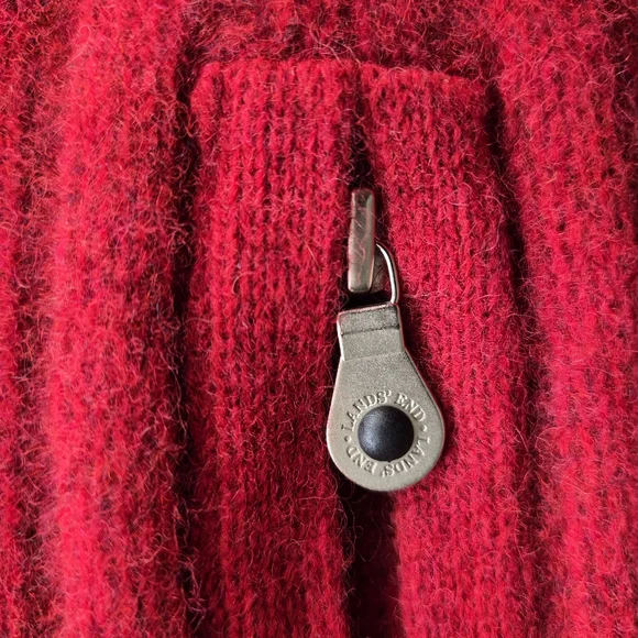 Lands' End Womens Bold Red Zip-Up Sweater - Picture 5 of 7